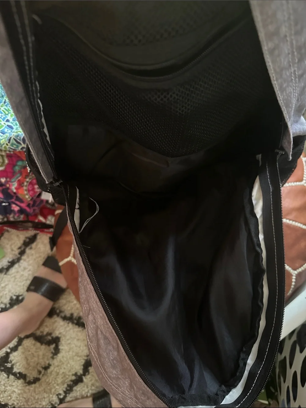 PINK Victoria's Secret Black & Gray Sparkle Campus Backpack
